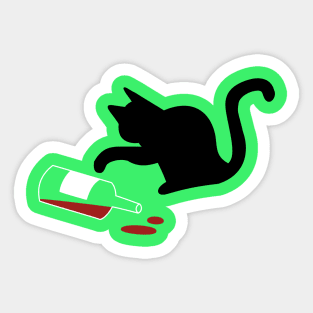 Balck Cat & Wine - Refill Sticker